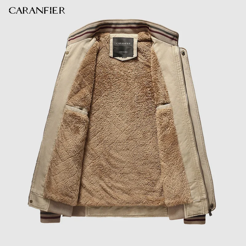 Новая высококачественная мужская повседневная куртка CARANFIER с воротником-стойкой