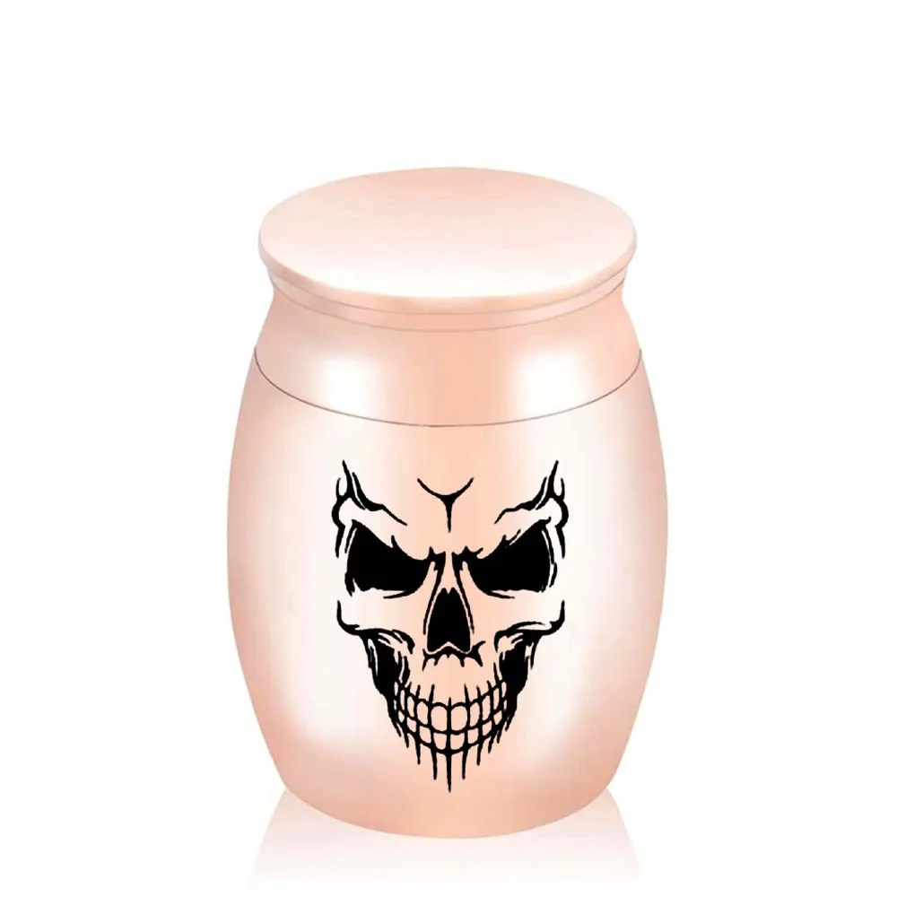 Гравировка в форме черепа лица маленькие ранцы коробка из алюминиевого сплава