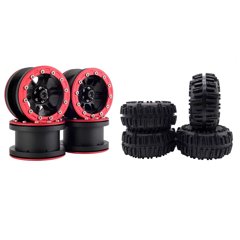 

4 шт. 2,2 дюйма шины 128 мм шины с пеной для Axial Wraith SCX10 Jeep Wrangler TRX-4 & 4 шт. 2,2 дюйма Beadlock Колесные Диски