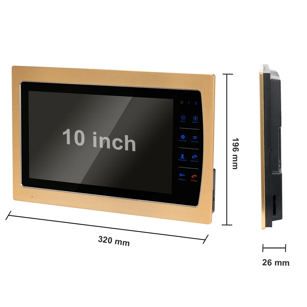 Homefong Проводной видеодомофон для дома квартиры 10-дюймовый экран из сплава версия