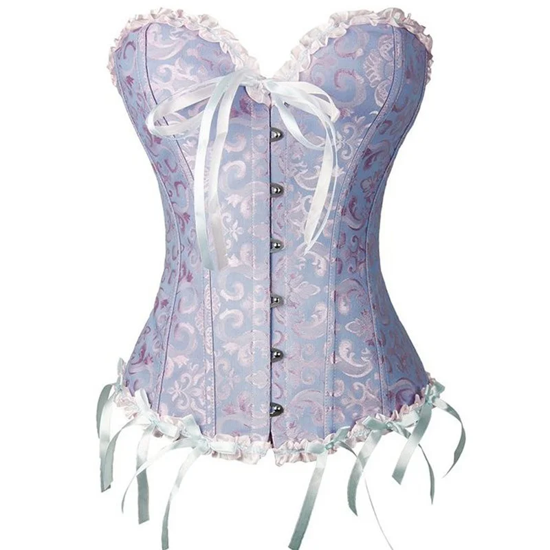 

2021 vintage corsets and bustiers plus size flower print bridal bustier corset push up victorian corselet overbust burlesque