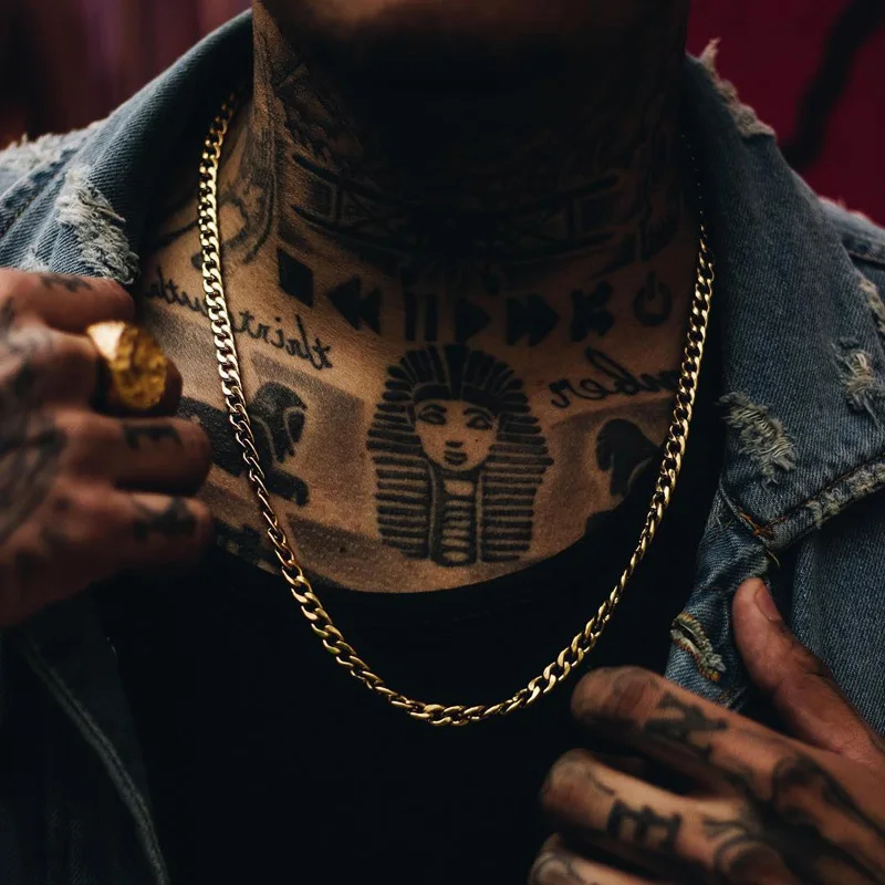 

Мужские ожерелья цепи из нержавеющей стали ожерелье золотого цвета для женщин