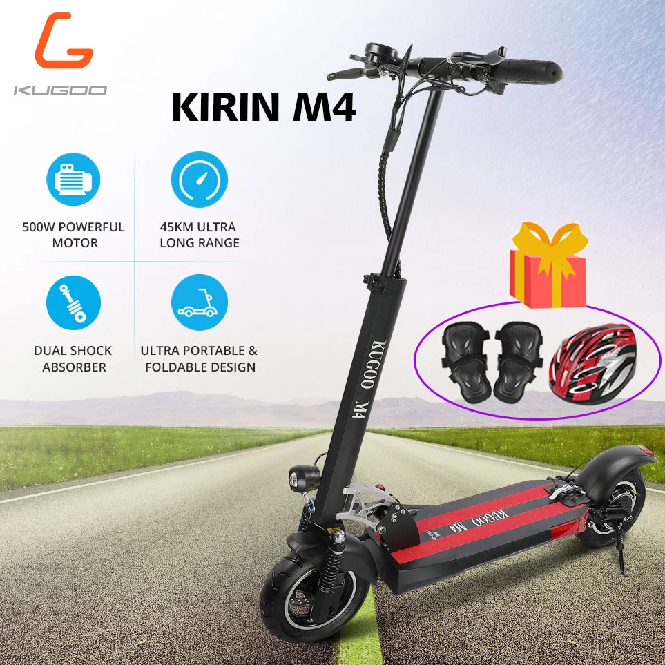 ЕС Стоковая Новый KUGOO KIRIN M4 складной электрический скутер 500 Вт Мотор 48В 11Ah Max