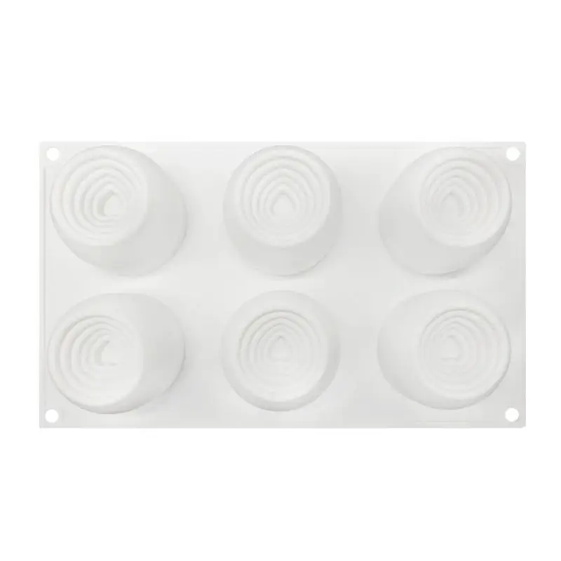 

Silicone 6 Round Vortex Love Heart Mousse Cake Mold Ice Cream Chocolate Soap Gypsum Mould Fondant DIY Craft Baking Tool