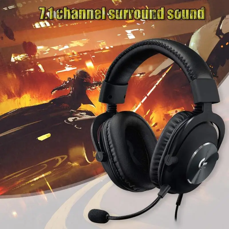 Logitech G Pro X USB Wired Gaming Headset Blue VOICE 7.1 Channel Surround Sound Hi-Fi Stereo Headset with Detachable Microphone