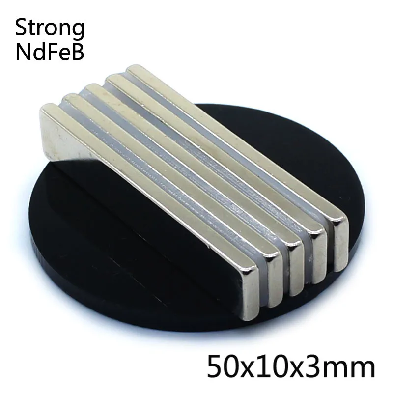 20 шт. 50*10*3 сильный прямоугольный Блок Неодимовые Магниты 50x10x3 N52 редкоземельный неодимовый мощный Магнитный Магнит 50 мм x 10 мм x 3 мм