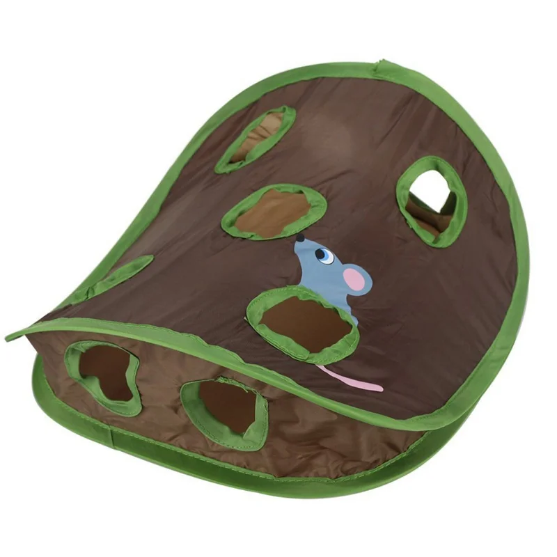 2019 Hot Cat Toys Mice Toy Hide &amp Seek Game Collapsible Puzzle Exercise 9 Holes Mouse Hunt with Bells | Дом и сад