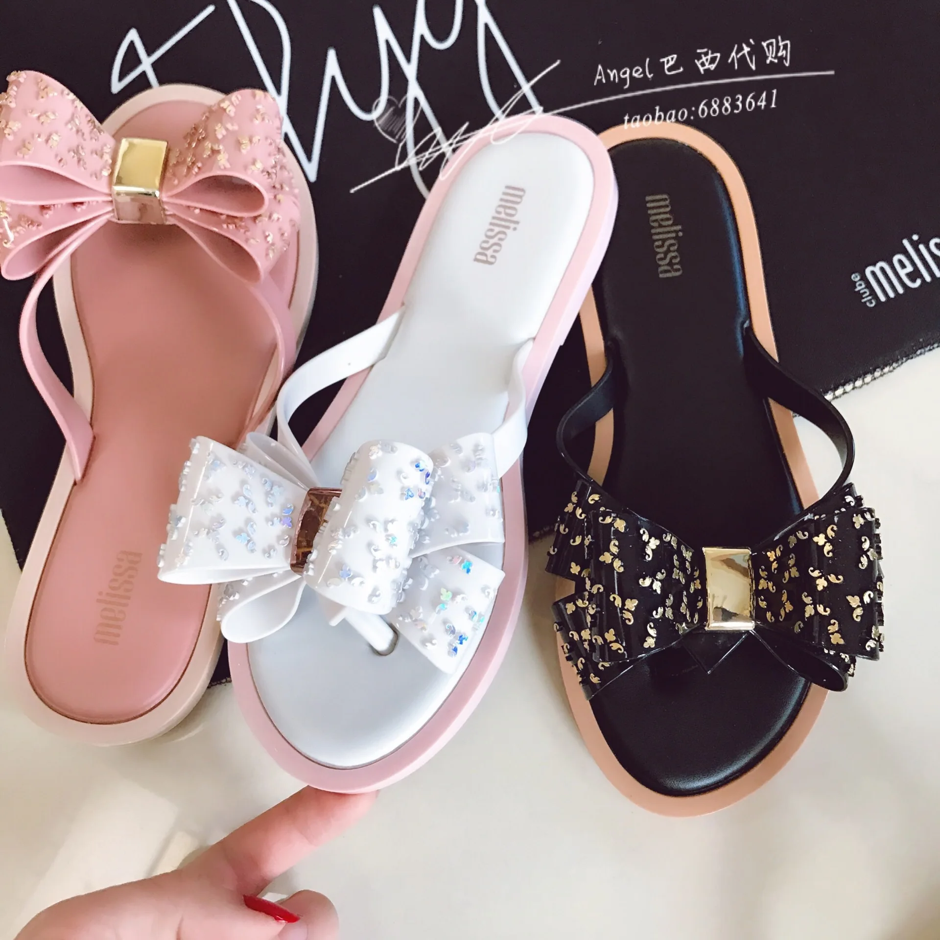 

Melissa Jelly Slipper Harmonic Bow Women Sandals 2022 Fashion Women Jelly Shoes Flip Flop Melissa Adulto Female Lady Shoes SM002