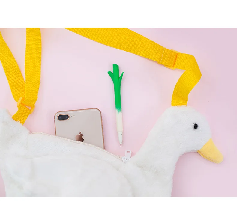 Японская милая мягкая сумка через плечо с имитацией утки для девочек