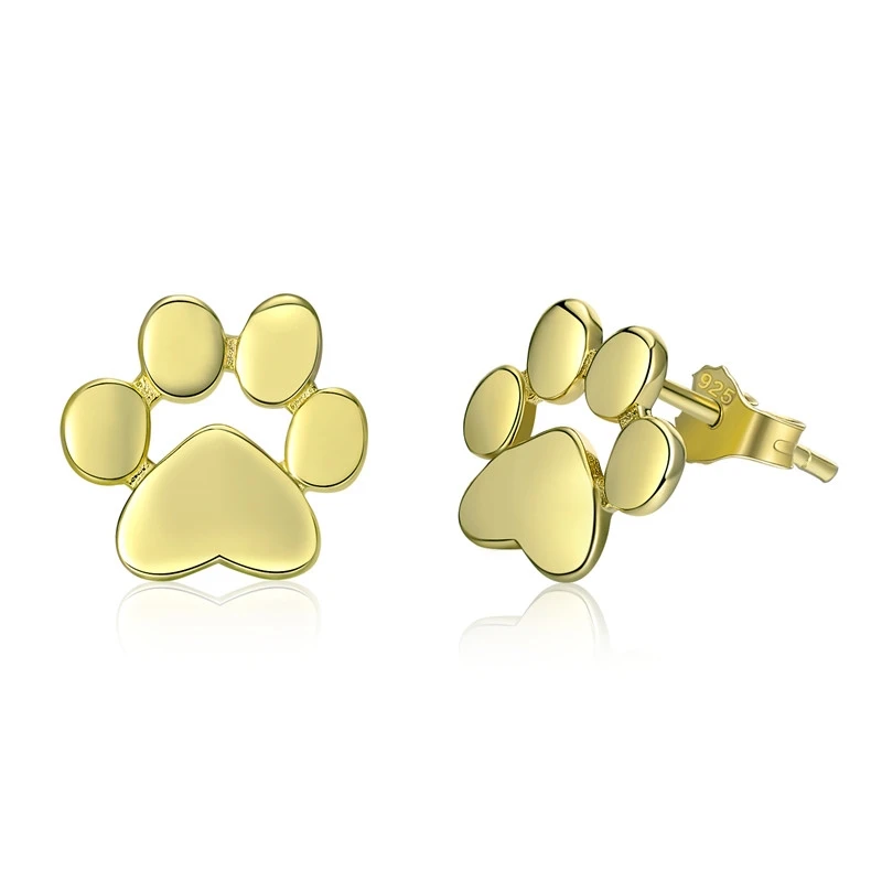 Серьги BISAER Cat, 925 пробы, серебряные серьги-гвоздики с животными для женщин, модные ювелирные изделия для девочек, подарок для детей, Brincos HSE450 - Окраска металла: HSE407-4
