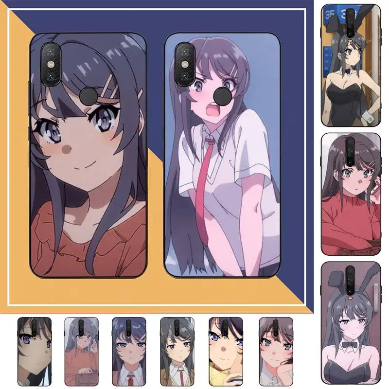 

FHNBLJ Anime Mai Sakurajima Phone Case for RedMi note 7 8 9 6 5 4 X pro 8T 5A