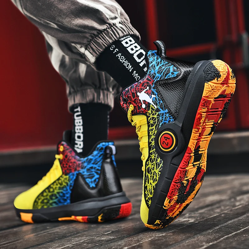 

Shoes High Top Men Basketball Shoes Breathable Non-Slip Wearable Sneakers Men Gym Training Athletic Basket Shoes Women