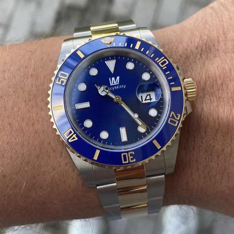 

40mm Mens Watch Waterproof Black Ceramic Bezel Sapphire Crystal Stainless Steel Glide Lock Automatic Mechanical Men Wristwatch