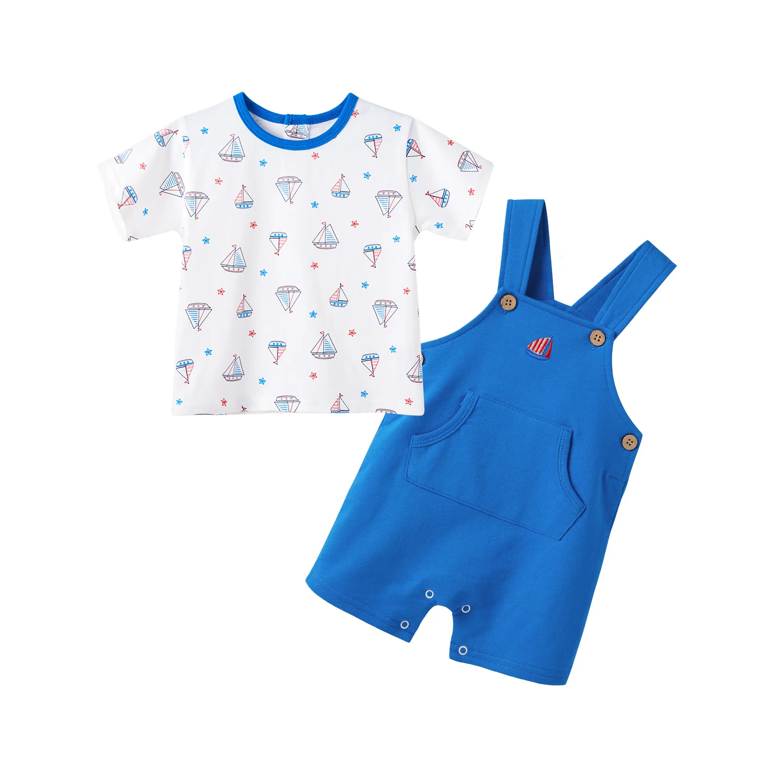 Комплект из 2 предметов хлопковая футболка с коротким рукавом и шорты для