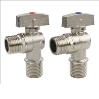 silver brass 14 turn angle stop valve water shut off ball valve cold hot water for water heater bathroom kicthen sink