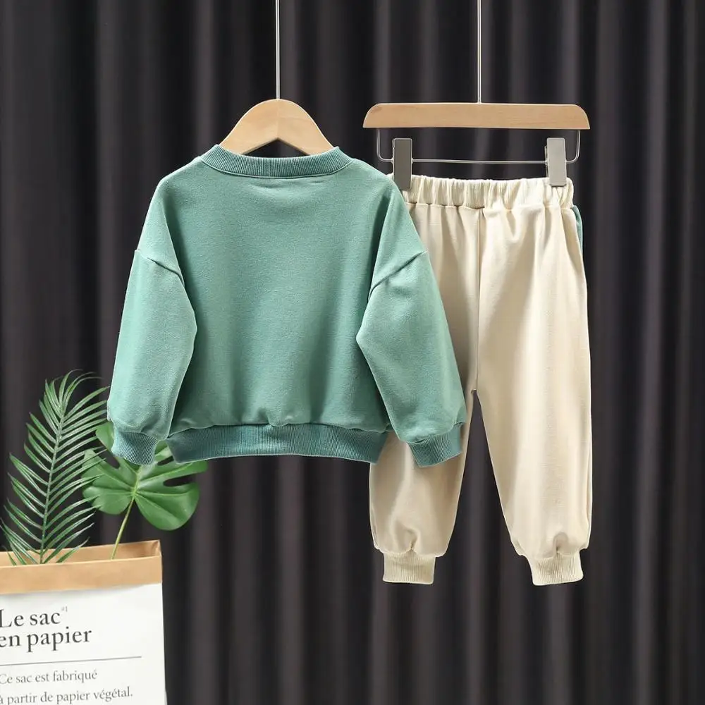 

JO&MI 2020 autumn children cotton clothing set boy and girl tracksuit shirt + pants (18m-5y)