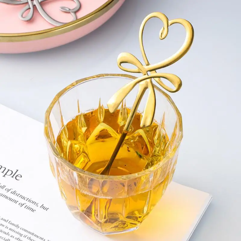 

Ложка для смешивания чая и кофе, мини-ложка в форме сердца с длинной ручкой, столовые приборы, инструменты для питья кофе, кухонное приспособ...