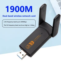 dual band 1900m usb3 0 wifi dongle wireless lan ethernet network card for desktop laptop adapter 2 4ghz 5 8ghz antenna card