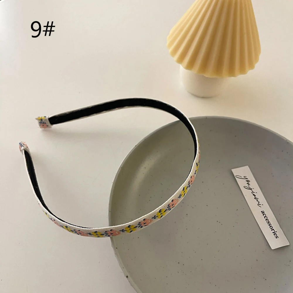 

Fashion Headwear Face Wash Hairband For Women Girls Flower Embroidery Cloth Thin Side Ethnic Women Hair Hoop Headband Accessory