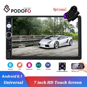 podofo 2 din android 8 1 car radio 7 bluetooth stereo multimedia player autoradio touch screen auto radio for universal free global shipping
