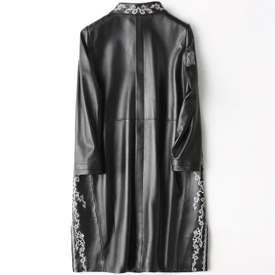 

Top Fashion Genuine New Sheep Leather Trench H29 high quality