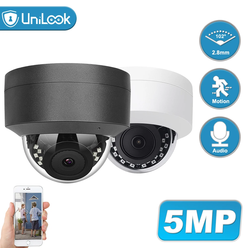 UniLook 5MP POE IP Camera Outdoor Security Built in Microphone Night Vision Hikvision Compatible CCTV H.265 | Безопасность и