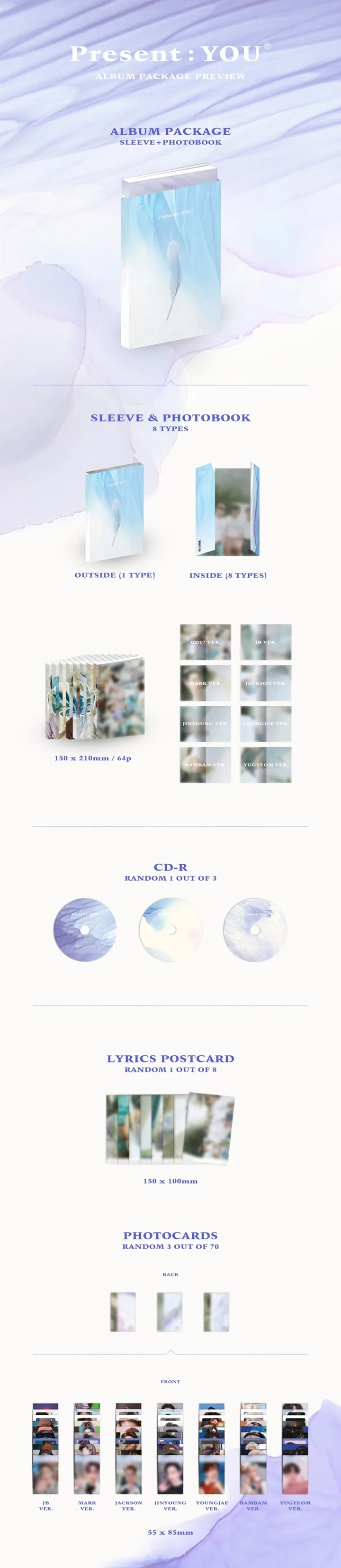 [MYKPOP]~ 100% Официальный оригинал ~ GOT7 NO. 3 альбома CD + Фотокнига мини книга наклейка
