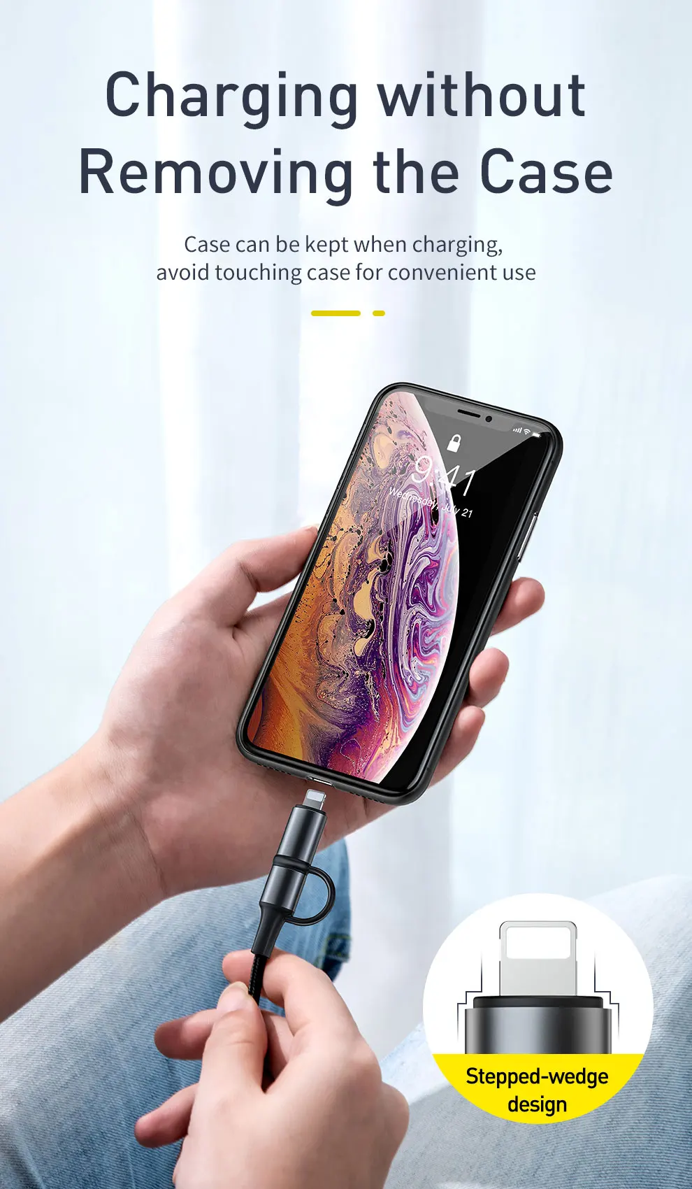Baseus 60 Вт usb type C кабель для USB-C кабель PD Быстрая зарядка зарядное устройство USBC к usb-кабелю для iPhone Xs Max X 2 в 1 кабель провод шнур