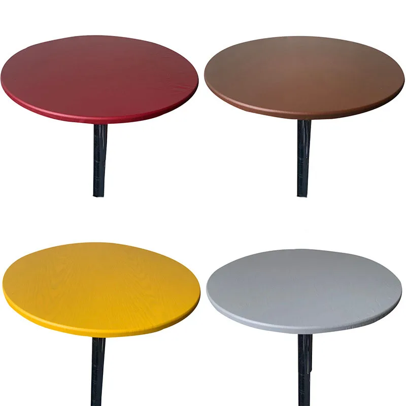 

Tablecloth Round Solid Table Cover Elastic For Home Living Room Kitchen Coffee Table Decoration Accessories Aesthetic Waterproof