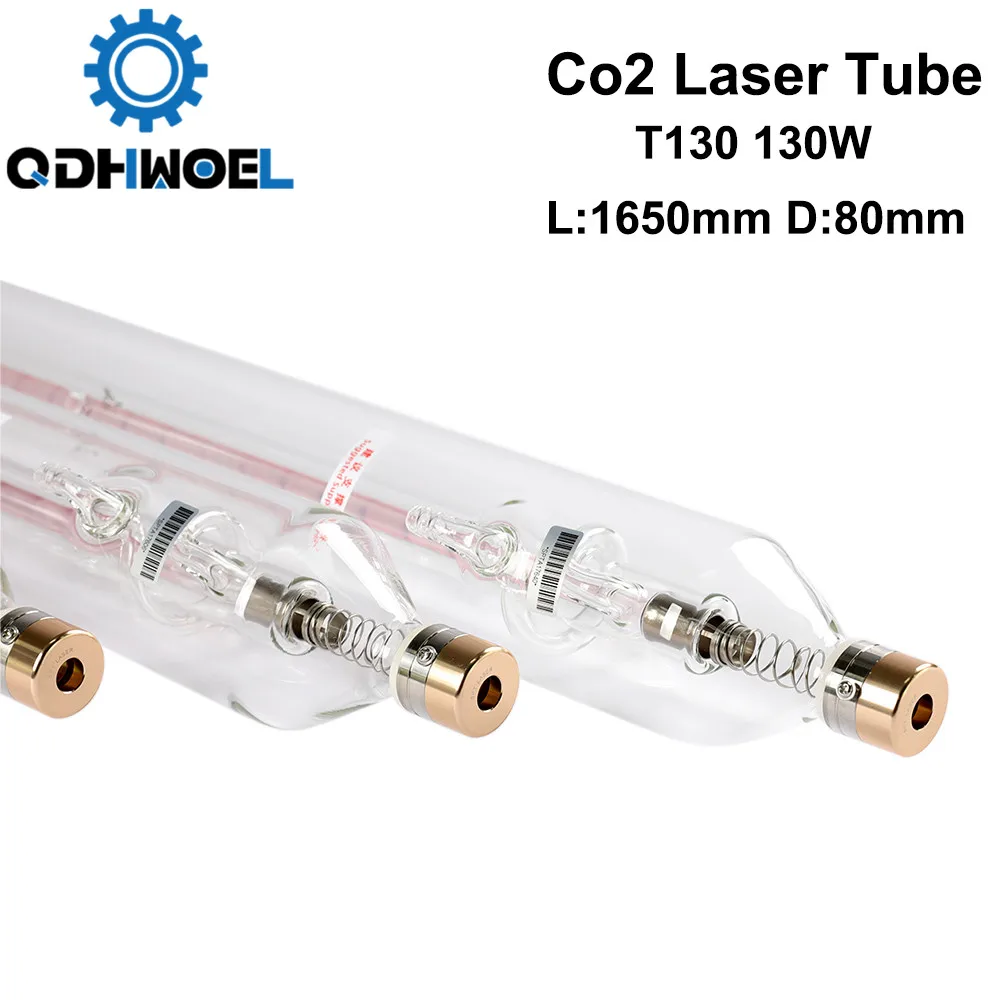 QDHWOEL T130 130-150W Co2 лазерная трубка длиной 1650 мм в диаметре. 80 для лазерной лампы CO2 |