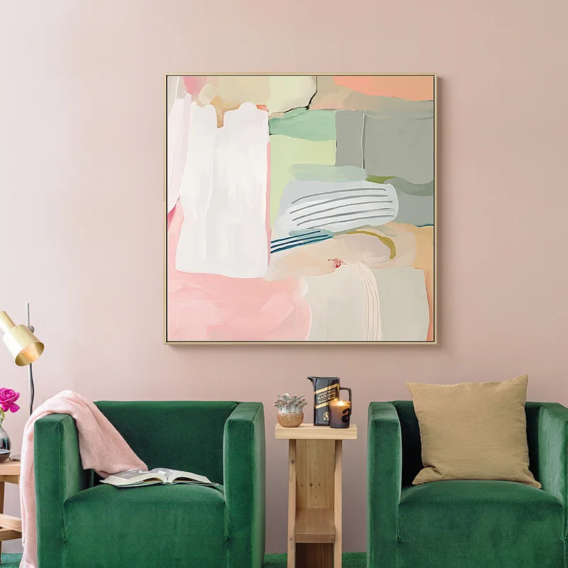 

Europe Modern Abstract Pink Restaurant Canvas Decorative Painting Poster Picture Album Photo Home Decor Wall Art Room Decoration