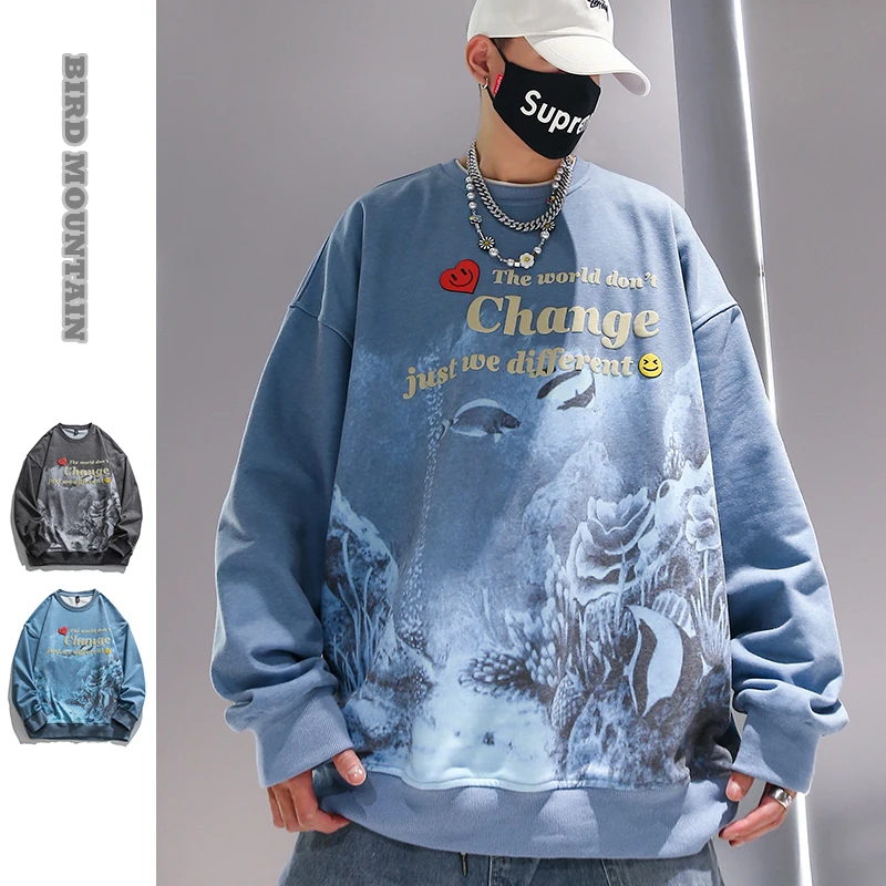 

Свитшот унисекс в стиле хип-хоп, с круглым вырезом