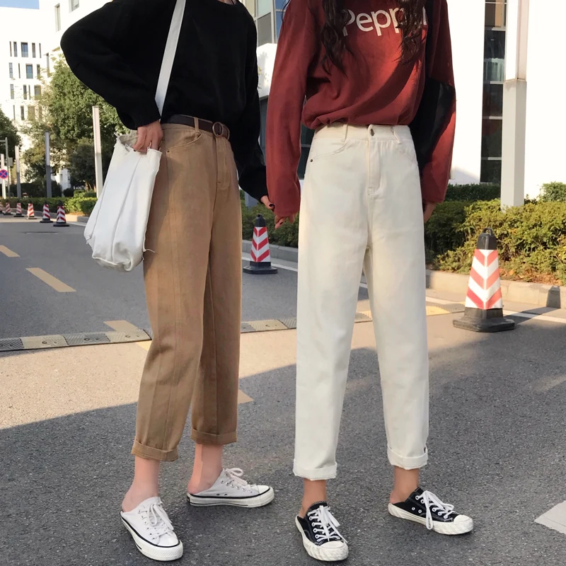 Джинсы Женские однотонные модные элегантные подходящие ко всему