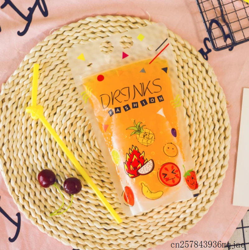 500 шт упаковочный пакет для напитков фруктов пластиковый мешочек сока молока