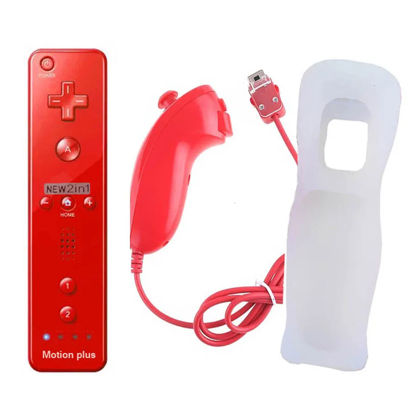 

2 In 1 For Nintend Wii Controller Controle Joystick Built-in Motion Plus Wireless GamePad Remote Controller SYNC with Nunchuck