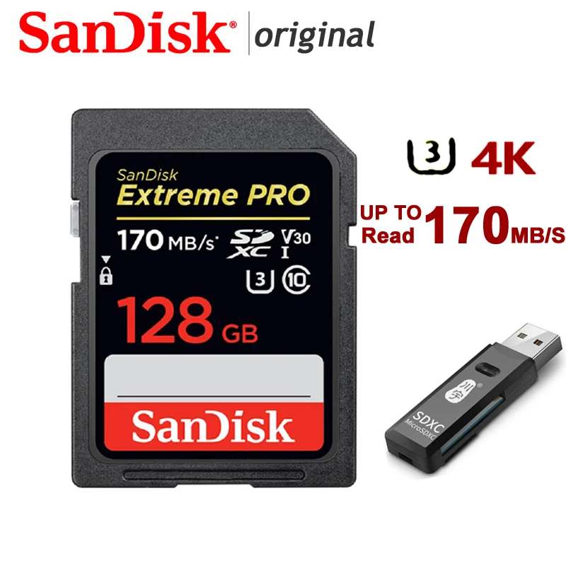 SanDisk Extreme Pro/Ultra SD карта 64 ГБ 128 32 256 16 512 ГБ|Карты памяти| |
