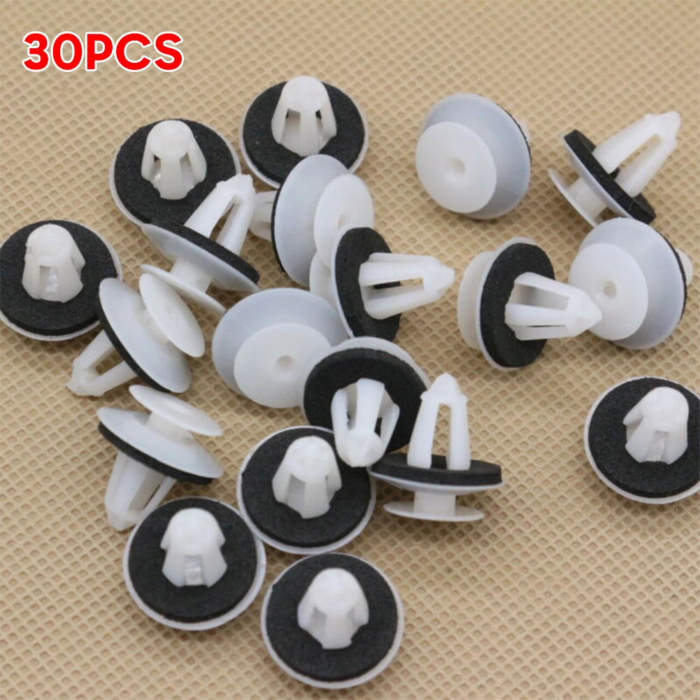 

30Pcs Auto Door Panel Fastener Clips Car Inner White Nylon Fixing Clips For Mercedes R129 W202 W203 W211 Car Accessories