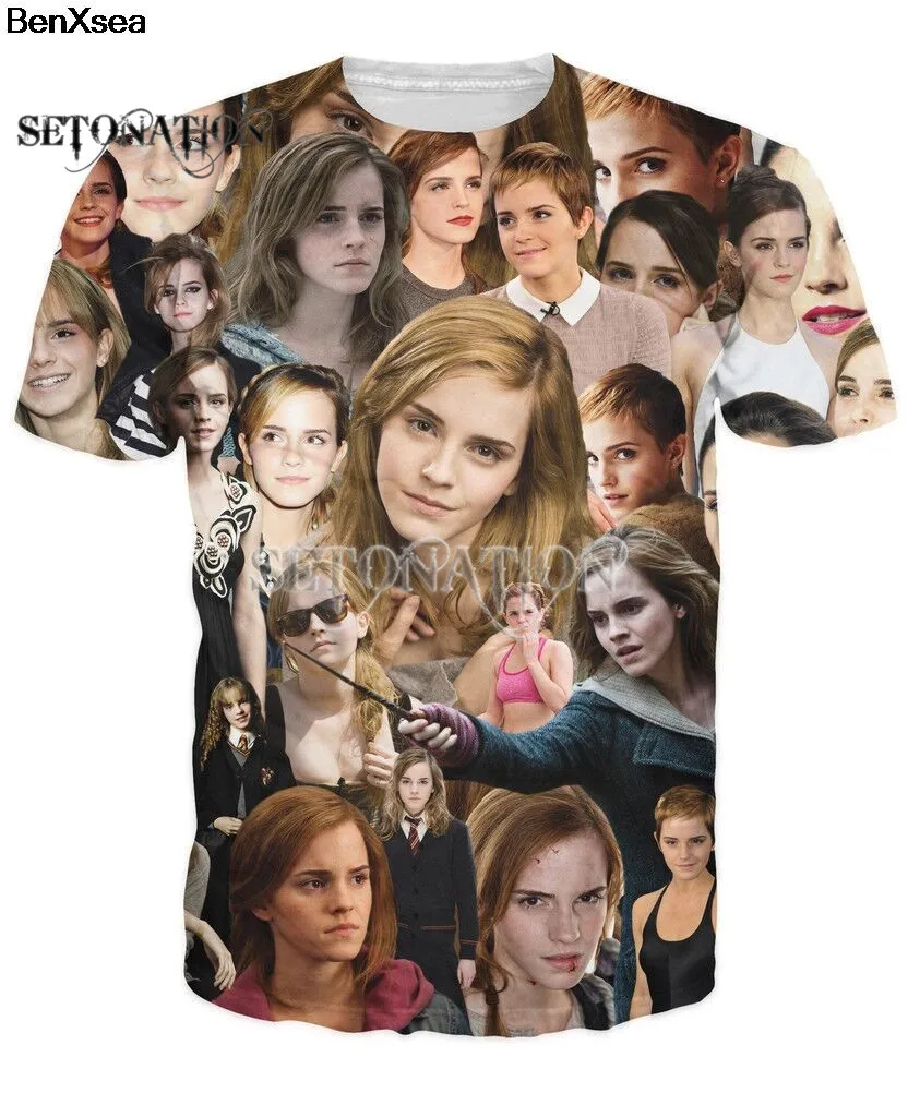 Эмма Ватсон для мужчин/женские новые модные красивые 3D с принтом футболки