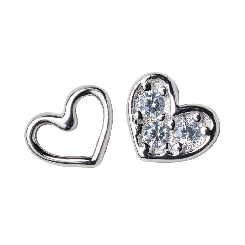 E6559 Silver Trusta 925 пробы серебряные ювелирные изделия женские модные милые миниатюрные маленькие серьги-гвоздики любовь подарок для девочек Дети Леди DS196 - Окраска металла: E6559 Silver