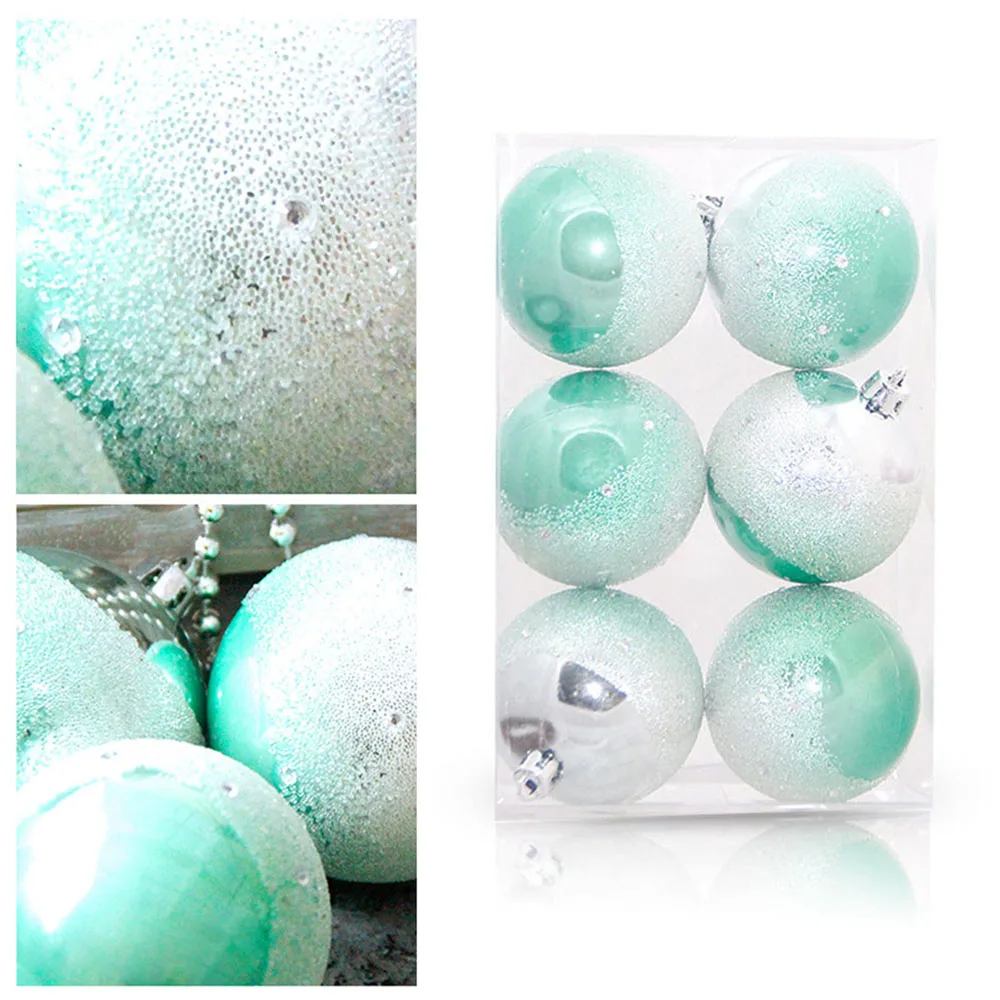 6 шт 7 см Рождественский градиентный зеленый в коробке шар кулон Рождественская