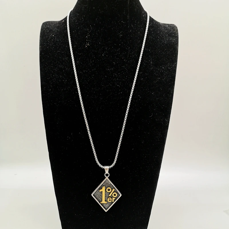 Винтажное ожерелье с подвеской 1% er мужское байкерское модное из нержавеющей