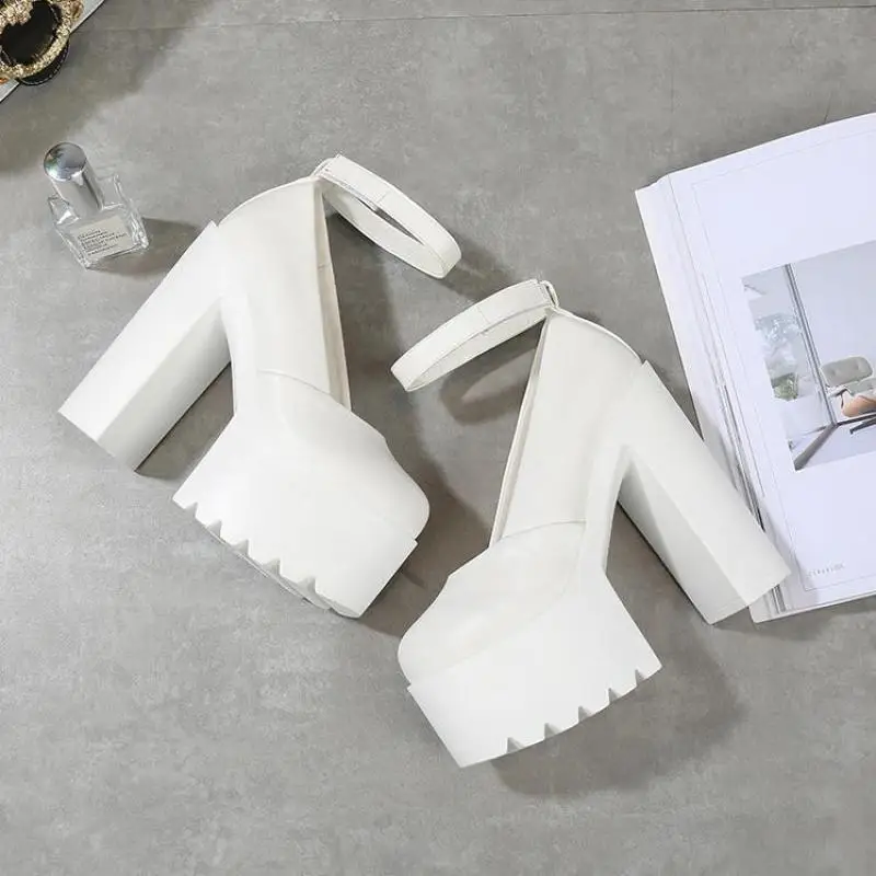 Туфли-лодочки женские на платформе и толстом каблуке 14 см | Обувь