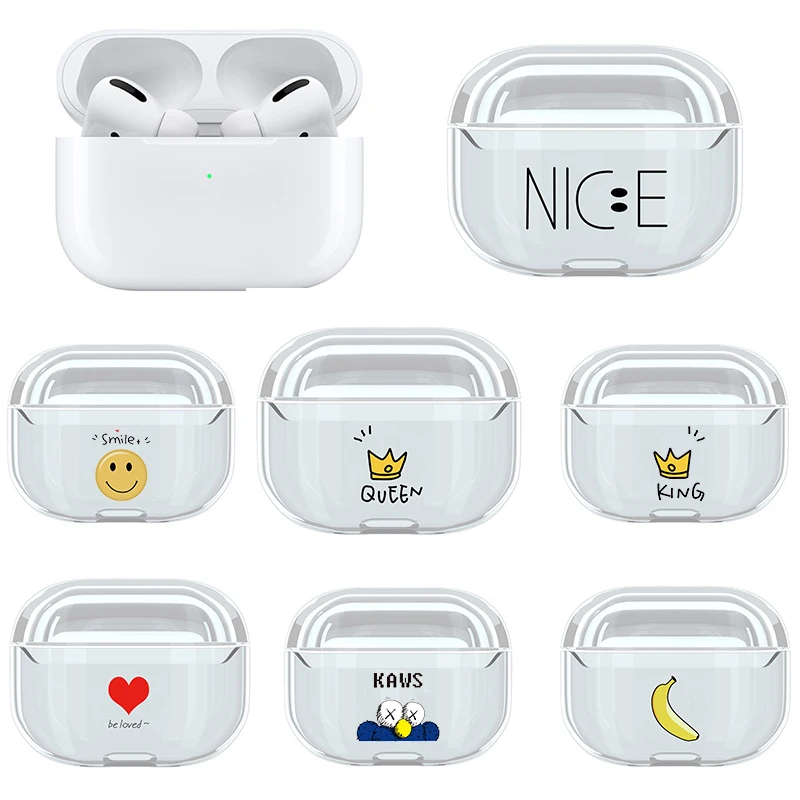Чехол для Airpods Pro прозрачный жесткий пластиковый беспроводной Bluetooth наушники