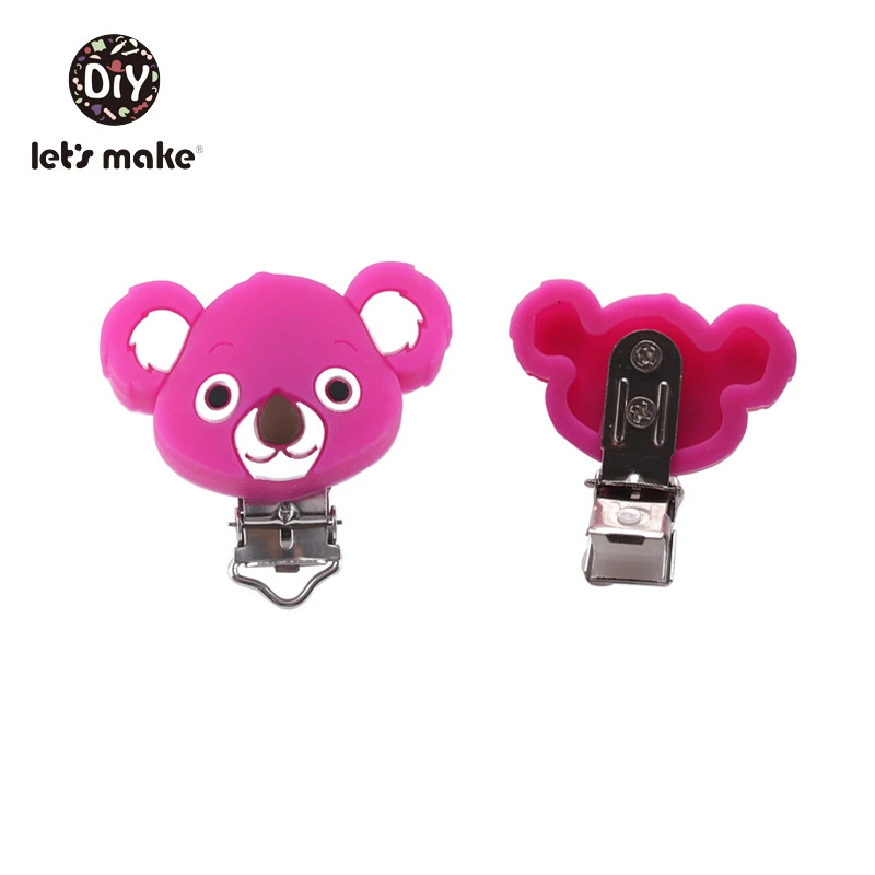 Koala Rose Let's make/1 шт. силиконовый Прорезыватель для зубов, зажимы для соски, жемчужные силиконовые бусины, круглая звезда, зажимы для пустышки, уход за зубами, Детские аксессуары - Цвет: Koala Rose