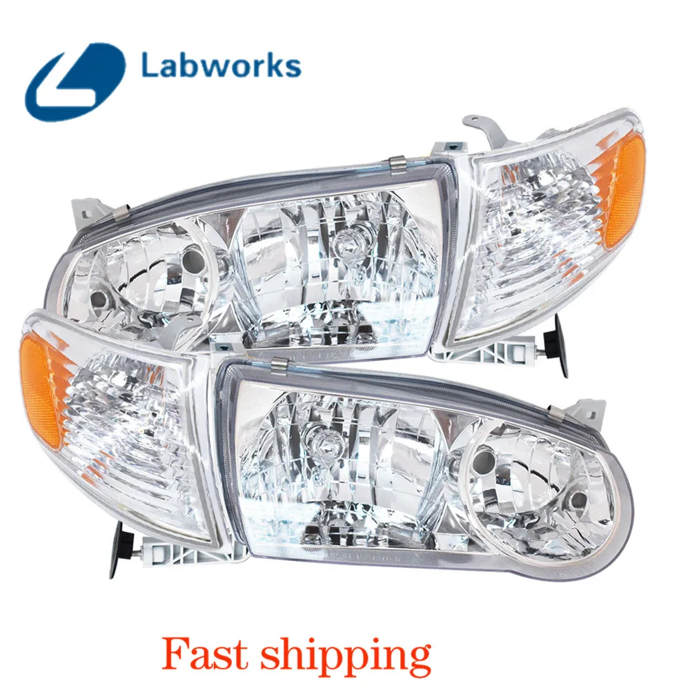 Фары головного света с лампой слева и справа для 2001 2002 Toyota Corolla|Абажуры| |