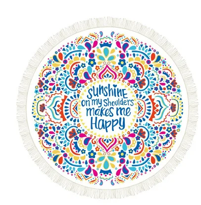 

Quick dry Beach leisure resort creative swimming towel Microfiber Bath Towels yoga mat shawl bandage round tassel beach towel