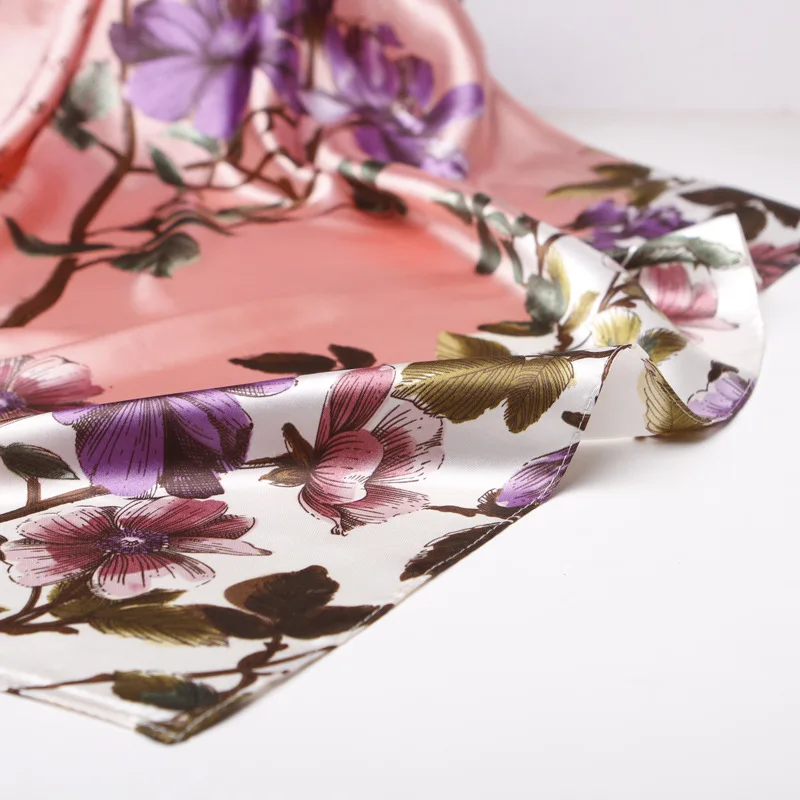 90X90cm искусственный шелк Женский мусульманский шелковый шарф с буквами алфавита