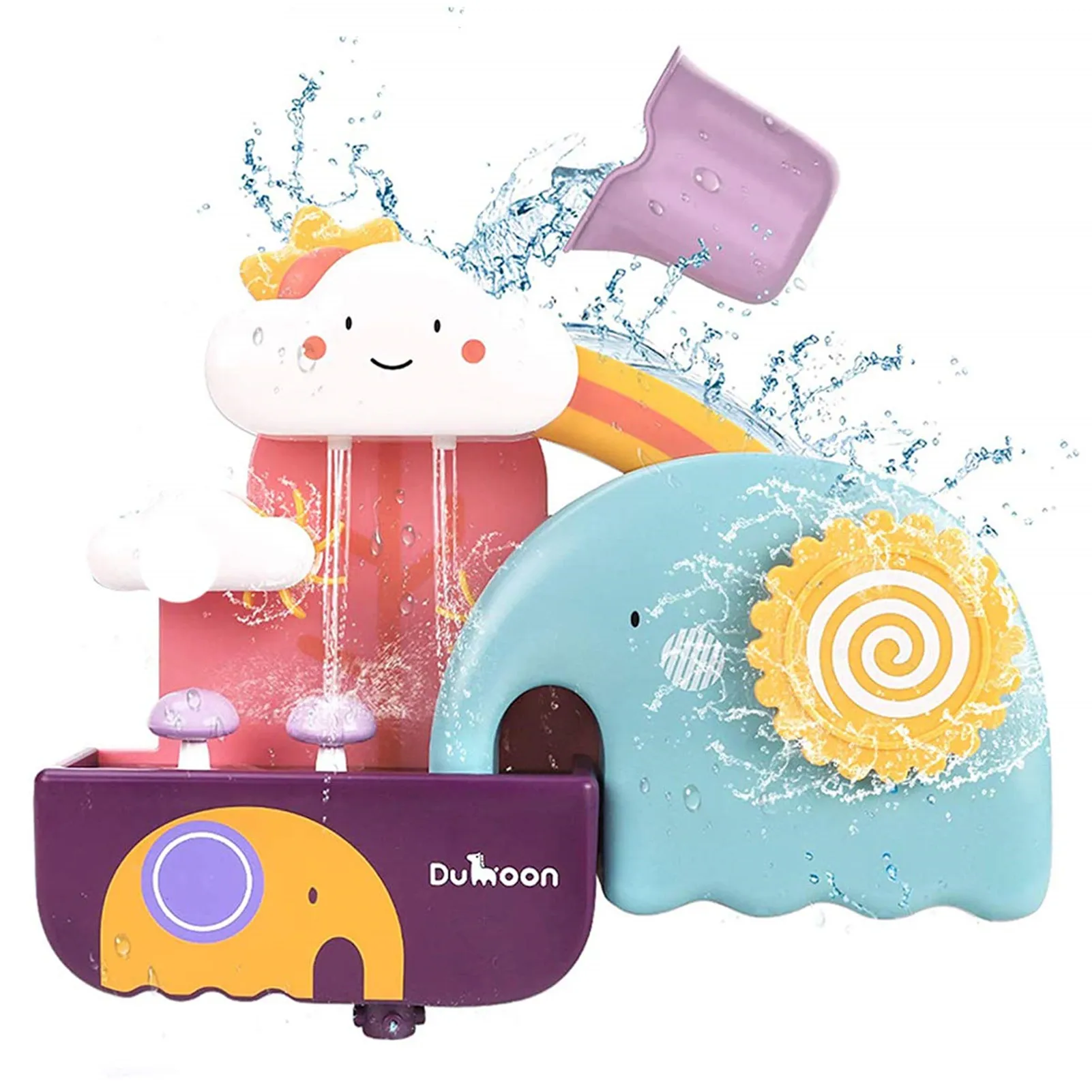 

Baby Bath Toys Elephant Bathtub Suction Cups Toy Bathroom Furniture Shower Gift Rotating Little Cloud Toy Shower Gifts For Kids