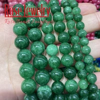 natural green jades chalcedony beads dried green jades round loose beads for jewelry making bracelet necklace 15 strand 6 12 mm