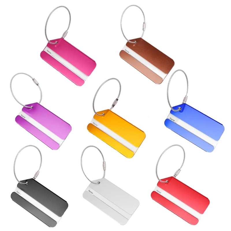 

New Fashion Luggage Tags Aluminium Alloy Travel Suitcase Tag Name Label Holder Accessories 50LD